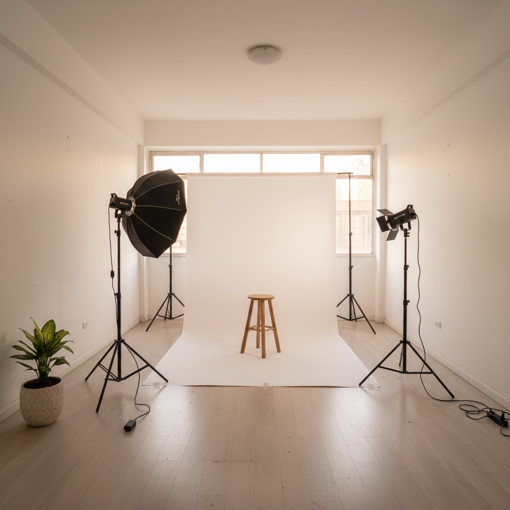 Estudio con ciclorama para fotografía de producto